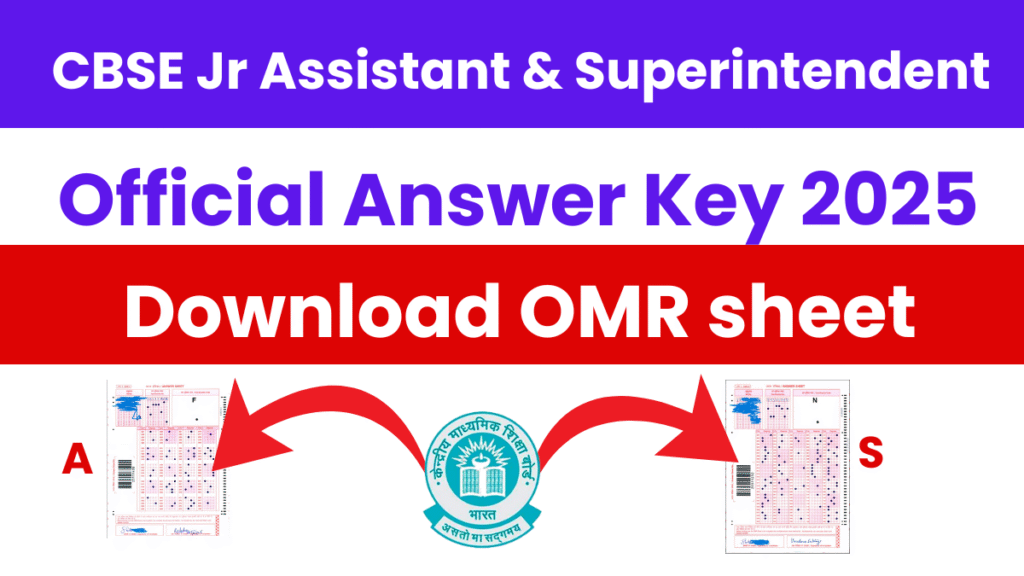 CBSE Junior Assistant Superintendent Answer Key 2025