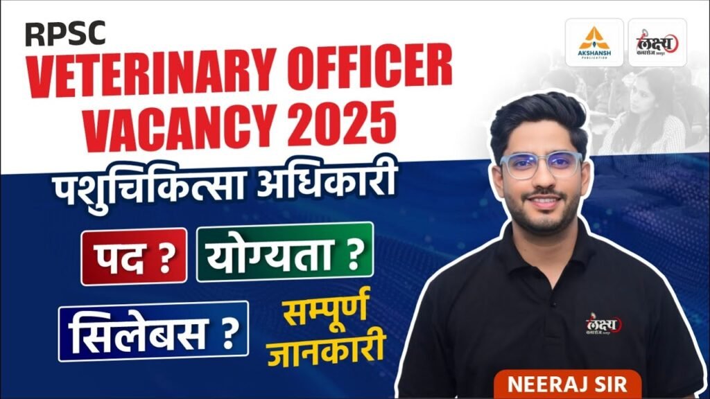 RPSC Veterinary Officer Recruitment 2025