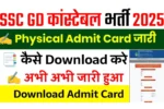 ssc gd pet pst admit card 2025