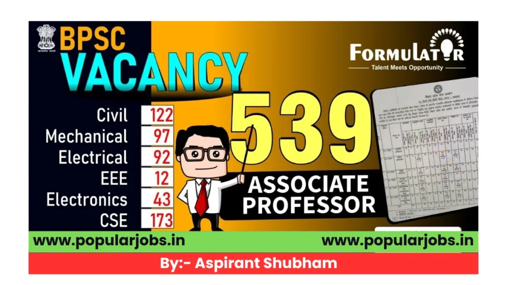 BPSC Associate Professor Vacancy 2025